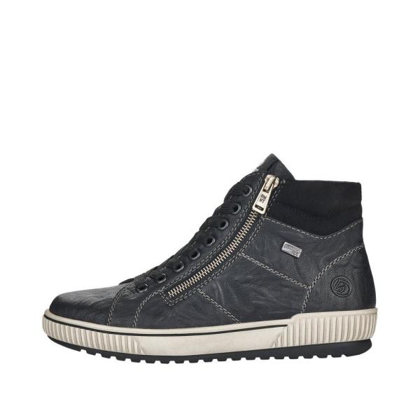 Remonte Damen Schnürschuh Sneaker High Leder TEX- Membran schwarz S22  D0772-01 37 | schwarz/schwarz | G