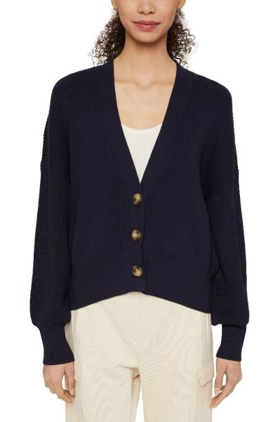 EDC Cardigan Strickjacke Biobaumwolle  blau S12 992CC1I302 