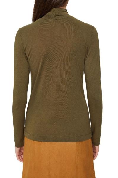 ESPRIT Longsleeve mit Stehkragen mit TENCEL™ 091EE1K318 XS | E355 DARK KHAKI | 