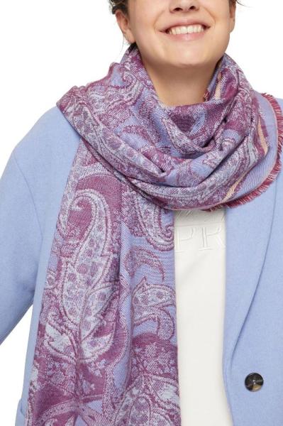 EDC Webschal mit Muster aus Baumwoll-Mix 091CA1Q303 OneSize | C410 BRIGHT BLU | 
