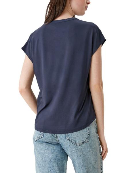 s.Oliver Viskose Shirt V - Neck Noos blau S12 2112033 XS | 5959 navy | 