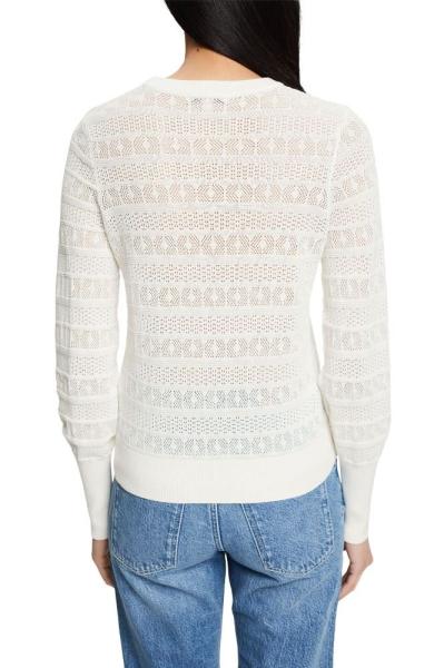 EDC Pullover mit Ajourmuster aus 100% Baumwolle 022CC1I303 