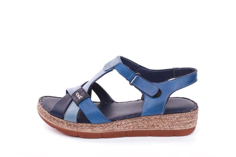 Andrea Conti Sandale Leder Keilabsatz blau S12 18836041024 