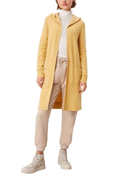 s.Oliver Cardigan Strickjacke lang Kapuze gelb S21 2106624 