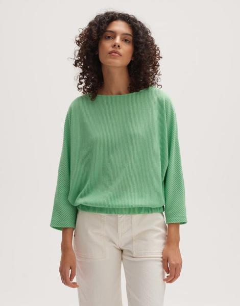 OPUS Sweatshirt Guzzina überschnittener Fledermausärmel in ¾ Länge grün S13 10153111191177 