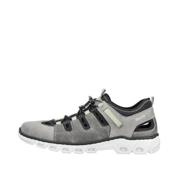 Rieker Antistress Herren Slipper Schlupfschuh Schnellschnürung  grau S12  14508-40 