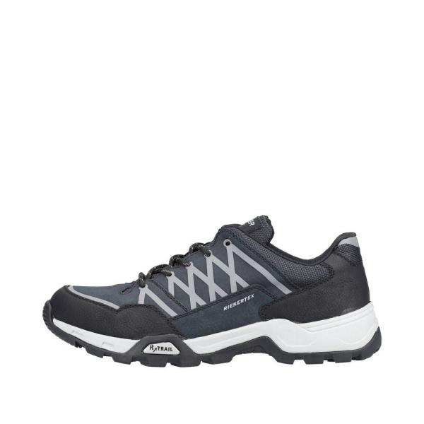 Rieker Antistress Herren Schnürhalbschuh Trekkingschuh TEX- Membran blau S22 16602-14 42 | schwarz/dust/pa | G