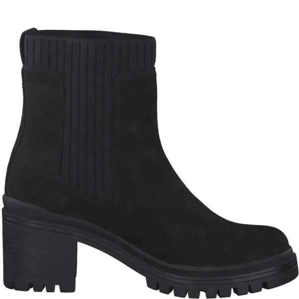 s.Oliver Damen Chelsea-Boots Stiefelette Blockabsatz schwarz S22 5-5-25430-29 