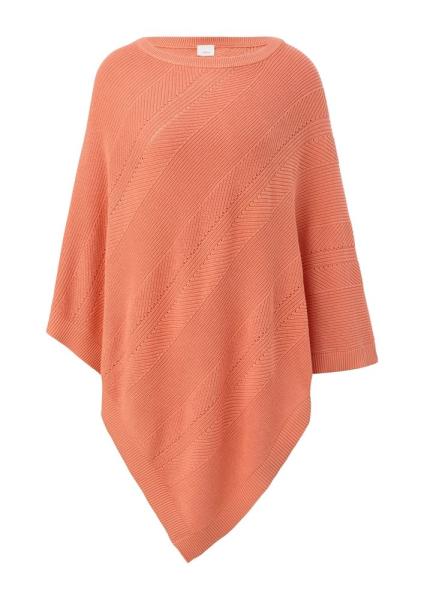 s.Oliver Strickponcho aus Viskosemix weiß, blau, orange S13  2128002 