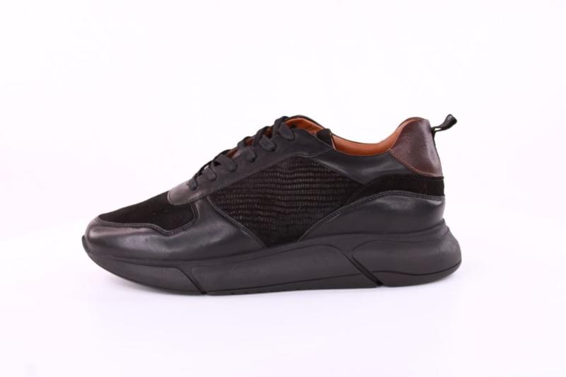 Marc Shoes LUCAS Herren Sneaker Schnürschuh Leder schwarz S21 831711 