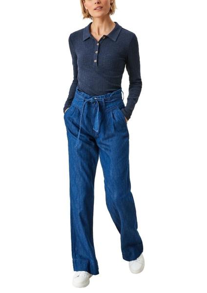 s.Oliver Longsleeve mit Hemdkragen blau und grau 2117577 46 | 5959 dark blue | 