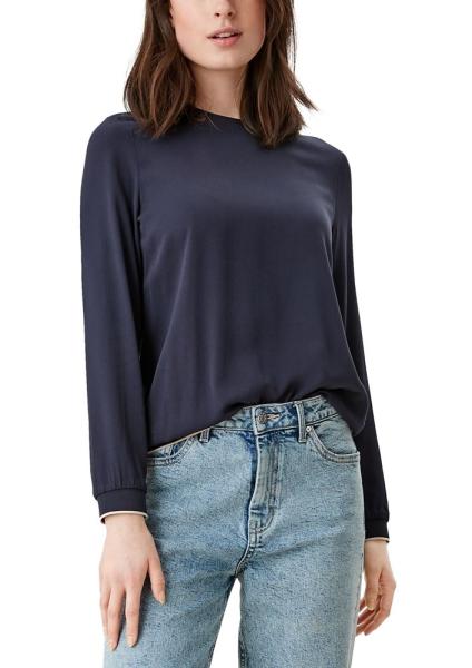 s.Oliver Bluse mit Rippbündchen grün blau S12  2117612 42 | 5959 dark blue | 