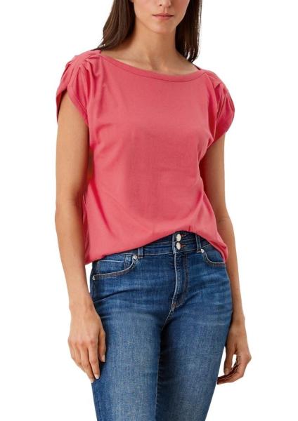 s.Oliver T - Shirt mit Faltendetail U - Boot - Ausschnitt Raffung uni S12 2115756 