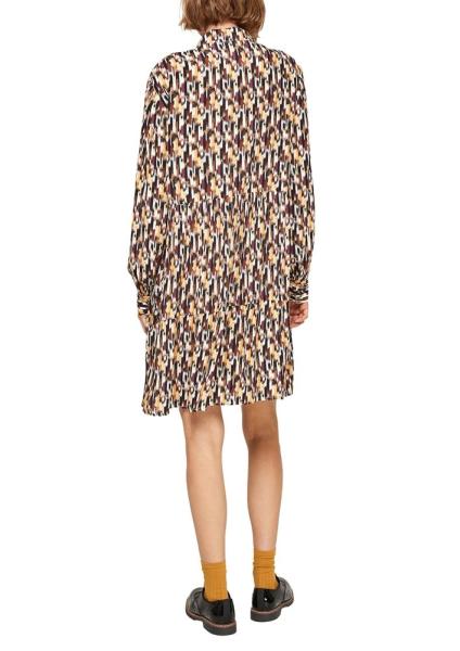 s.Oliver Volantkleid Viskose Blusenkragen Langarm gemustert S21 2107009 34 | 12B0 buttercup | 