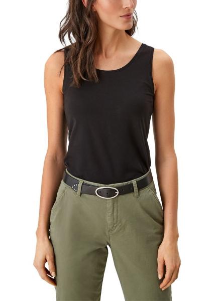 s.Oliver Damen Gürtel Leder Nieten braun schwarz S12  2112135 80 | 9999 Grey / Bla | 