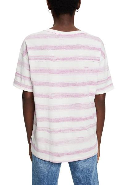 ESPRIT Gestreiftes T-Shirt mit Print aus Bio-Baumwolle 032EE1K321 XS | E111 OFF WHITE | 