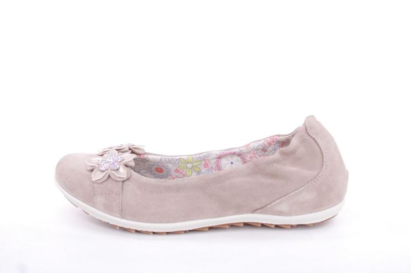 Imac Mädchen Ballerina Rauleder Blumenmotiv beige S13 380160 