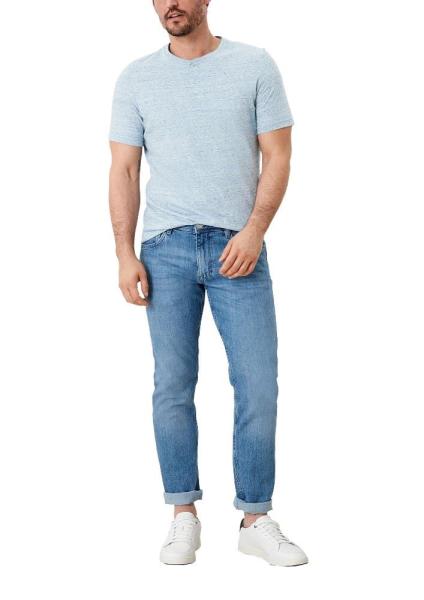 s.Oliver T - Shirt Henleykragen verschiedene Farben 2111329 S | 53W1 light blue | 