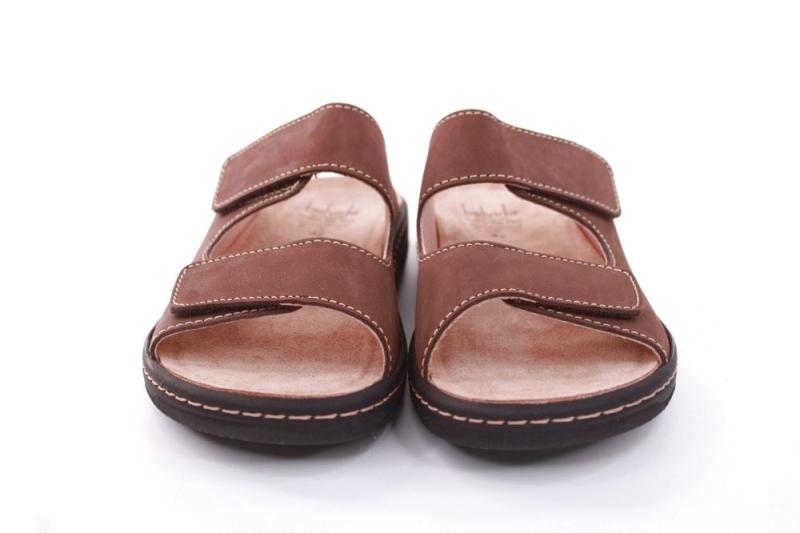 Portina Bequempantolette Wechselfußbett komplett Leder grau braun 22126 40 | moro | 