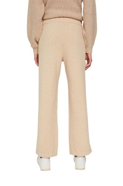 EDC Strickhose weites Bein Wolle elastischer Kordelzugbund beige S21 091CC1B301 
