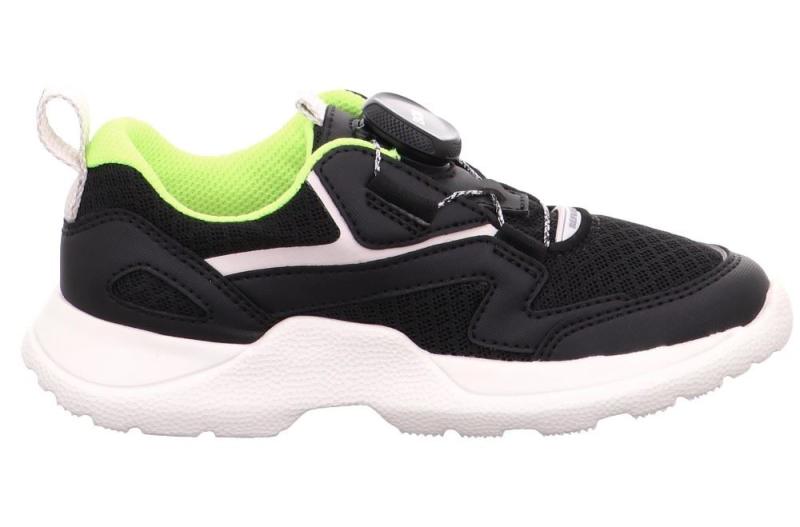 superfit RUSH SCHWARZ/WEISS Kinder Halbschuh Sneaker 1-000210-0000 