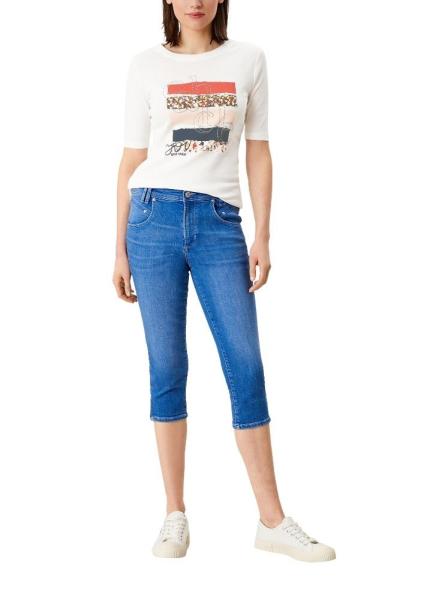 s.Oliver Shirt mit Frontprint Rundhals weiß 2111789 XS | 02D1 off white | 