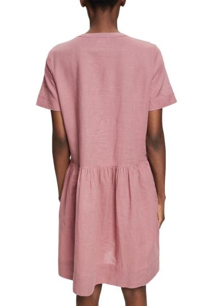 ESPRIT Kleid mit Knopfleiste aus Leinen-Mix 042EE1E315 44 | E550 MAUVE | 