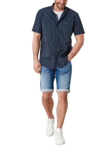 s.Oliver Hemd Minimalprint 2113967 S | 59A8 dark blue | 
