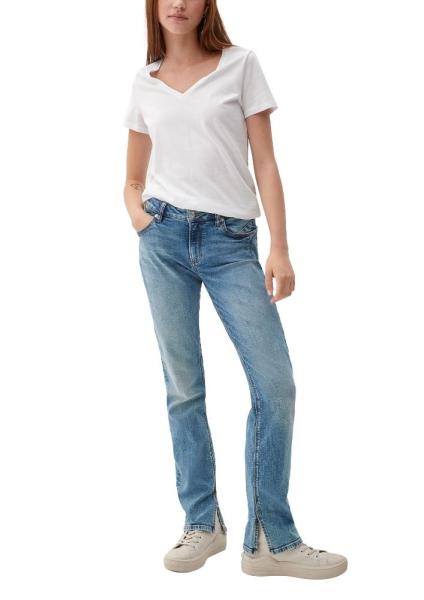 QS designed by Jeans-Regular mit Waschung blau S22 2118580 