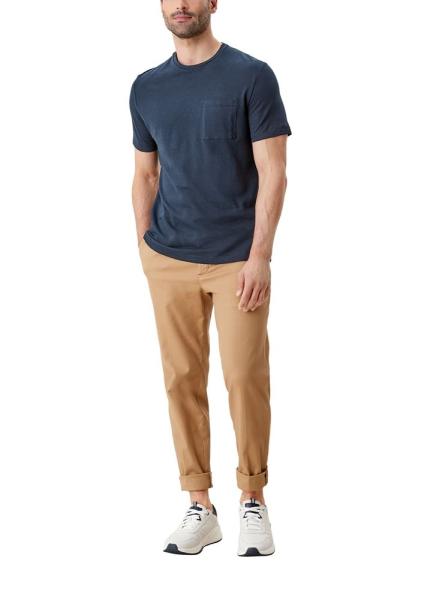 s.Oliver T -Shirt in Melange - Optik Leinenmix 2113397 S | 59G4 navy STRIP | 
