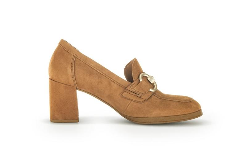 Gabor Trotteur Hochfrontpumps Rauleder Schmuck-detail braun S23 35.292.14 