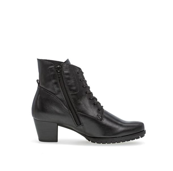Gabor Schnürstiefelette Leder Comfort- Mehrweite H schwarz S23 36.605.57 