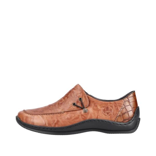 Rieker Antistress Damen Slipper Schlupfschuh Leder braun S22 L1750-22 36 | cuoio/palisande | E