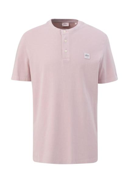 s.Oliver Herren T-Shirt mit Henley-Ausschnitt blau, rosa, weiß S13   2133166 
