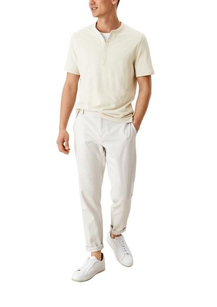 s.Oliver T - Shirt Jerseyshirt Leinenmix Knopfleiste 2113020 XXXL | 0705 offwhite m | 