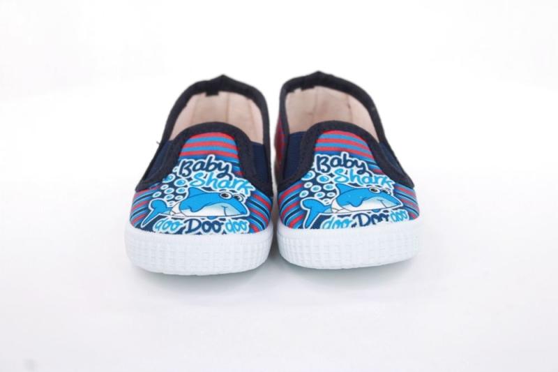 s`knöpfli Kinder Hausschuh Schlupfschuh Hai- Motiv blau S13 V28803 