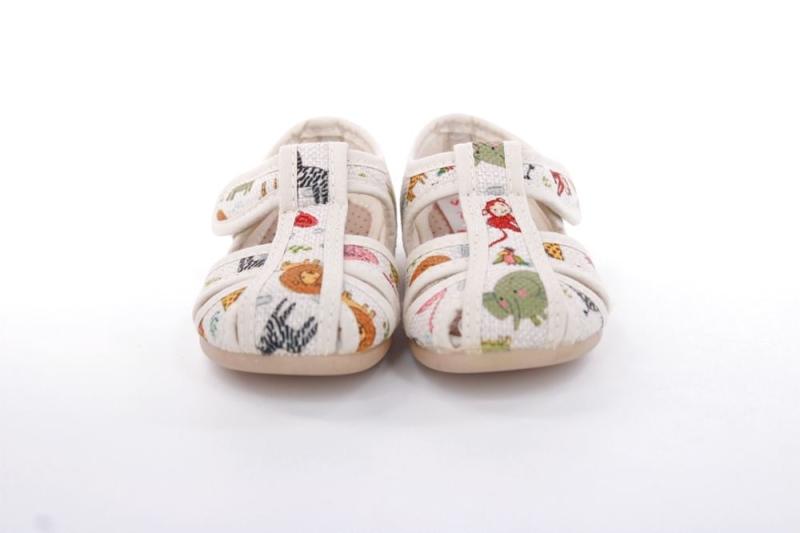 s`knöpfli Kinder Hausschuh Tier- Motiv Klettverschluss beige S13 Z28528 