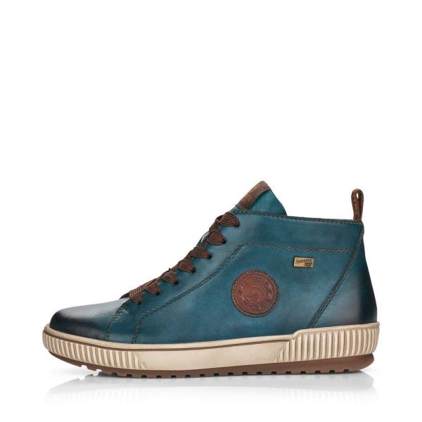 Remonte Schnürschuh Sneaker High TEX- Membran Leder blau S 21 D0771-12 