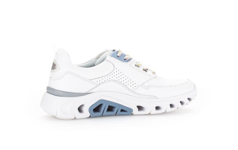 Gabor rollingsoft Damen Sneaker Leder durchbrochene Sohle Wechslfußbett weiß S13 26.935.51 