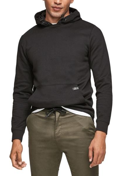 QS designed by Herren Sweatshirt Kapuze S21 schwarz 2106710 