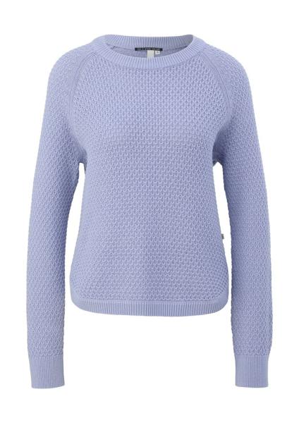 QS designed by Strickpullover Musterstruktur Rundhalsausschnitt rosa, lila S22 2125111 XL | 4807 LILAC/PINK | 