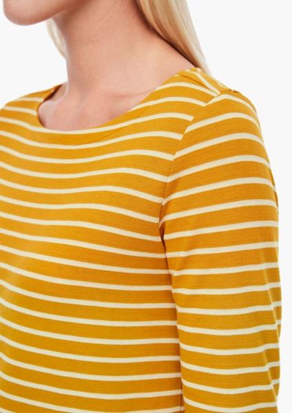 s.Oliver Jersey-Shirt 3/4 Arm gestreift gelb S21 2043262 36 | 15G0 yellow str | 