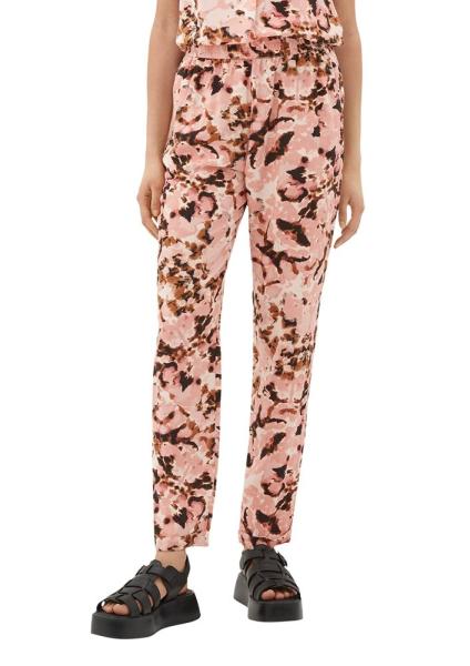 QS designed by Loose: Hose mit Allover-Print orange S13  2131199 