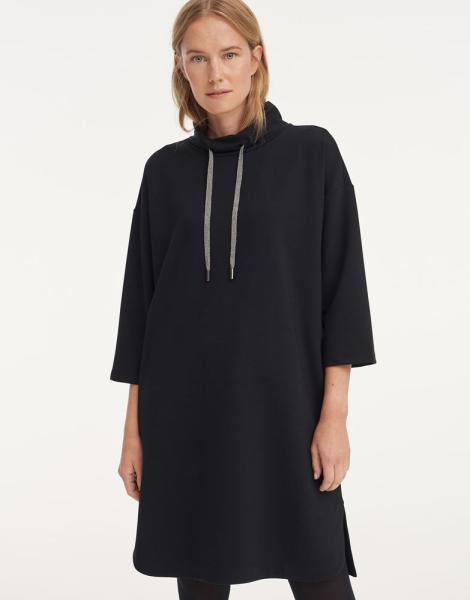 OPUS Jerseykleid Wameli Eingriffstaschen Turtleneck schwarz S21 248299443 42 | 900 black | 