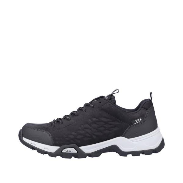 Rieker Antistress Herren Schnürhalbschuh Trekkingschuh TEX- Membran Wechselfußbett schwarz S22 16601-00 43 | schwarz/schwarz | G