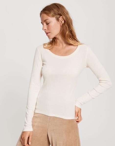 OPUS Shirt Sorana Langarm Rundhals creme S21  236879343 