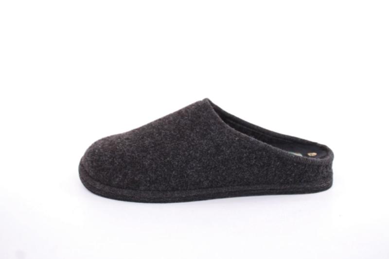 s`knöpfli Herren Hausschuh Pantoffel Filz Filzsohle grau S22 523 