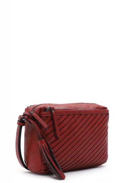 Tamaris Crossbody-Bag Umhängetasche Julina Streifen- Design rot S22 32021,600 