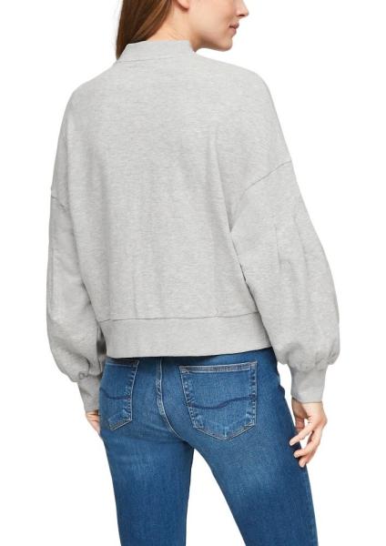 QS designed by Sweatjacke mit weiten Ärmeln 2058949 M | 9400 Grey / Bla | 