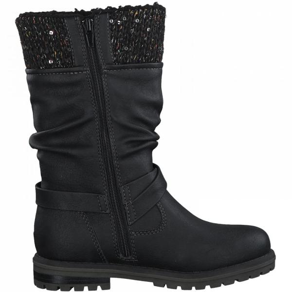 s. Oliver Kinder Stiefel Glitzerstrickbund TEX-Membran schwarz S21 5-5-46600-27 